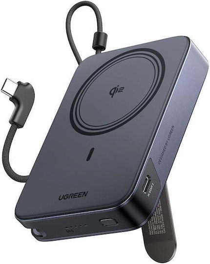 Ugreen PB568 MagSafe Qi2 Външна батерия 10000mAh 30W Power Delivery Сива