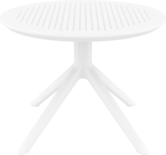 Table for Small Outdoor Spaces from Polypropylene Sky White 60x60x45cm