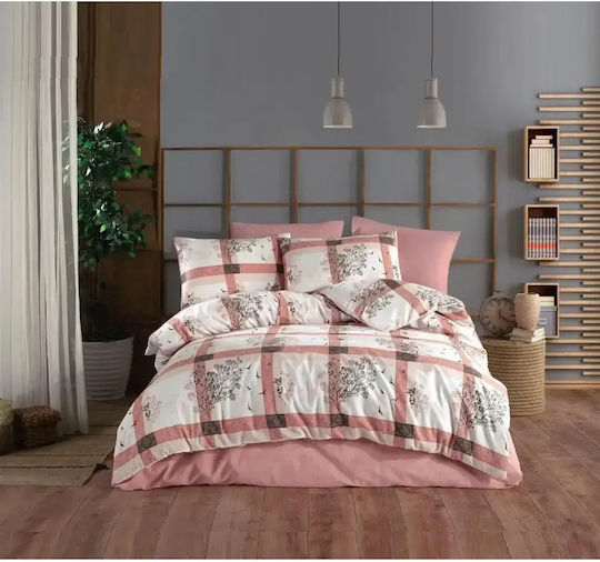 Set Huse Pentru Pilote Bumbac Satinat 200x220cm Dublu Cu 2 Fețe De Pernă & 1 Cearșaf Satin