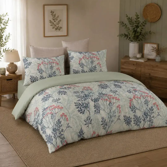 Set Huse Pentru Pilote Bumbac Satinat 200x220cm Dublu Cu 2 Fețe De Pernă Și 1 Cearșaf Satin