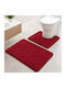 My Home Luxury Non-Slip Bath Mats Set SET02-07 Red 50x80cm 2pcs