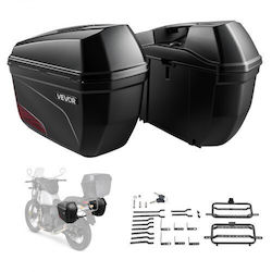 Vevor Страничен Куфар За Мотоциклет 46l 23l*2 Куфар За Седло На Мотоциклет За Обща Употреба Abs Водоустойчиви Сваляеми Странични Кутии За Мотоциклет Ляво И Дясно Заключване За Сигурност Съхранение На Багаж Комплект 2