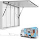 Vevor Concession Window 1524x915mm Service Window Aluminum Alloy Food Truck Serving Base Up To 85 Degrees 4 Sliding Acrylic Windows Awning Door Tow Hook Water Resistant