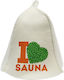 Вълнена Шапка За Сауна World Hats "I Love Sauna" Бяла Щампа S – L
