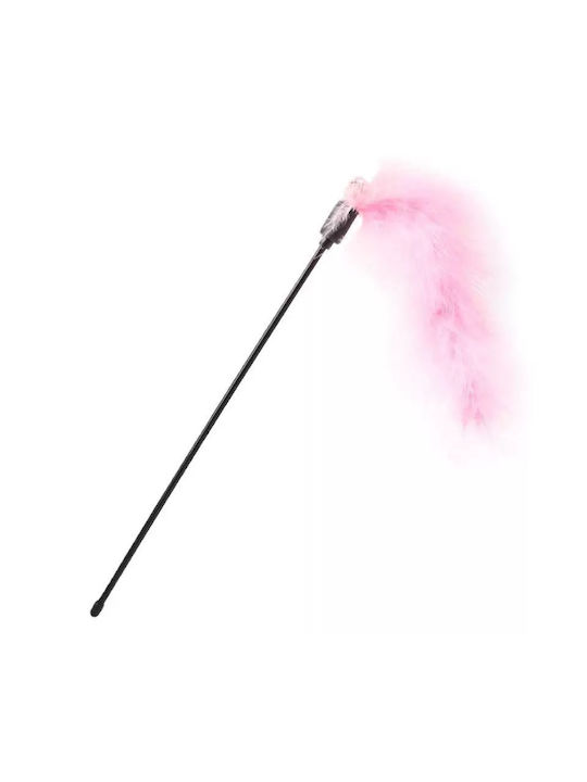 Interaktives Katzenspielzeug Stock Federn & Glöckchen Rosa 45cm