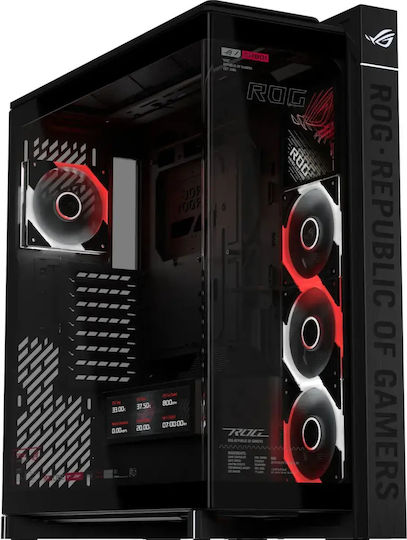 ROG Cronox Gaming Midi Tower Computer Case with Side Window Black