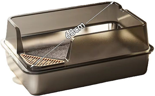 Pet's Choice Ecktoilette Für Katzen Grau M60 x B40 x H27cm