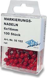 Wedo Nähwerkzeuge Stecknadeln 6 X 16 Mm 100 Stück Rote