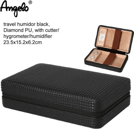 Angelo Μεταλλικός Υγραντήρας Πούρων 23.5x15.2x6.2εκ.