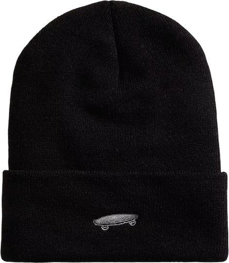 Tall Cuff Beanie Men's Knitted Beanie in Black Colour