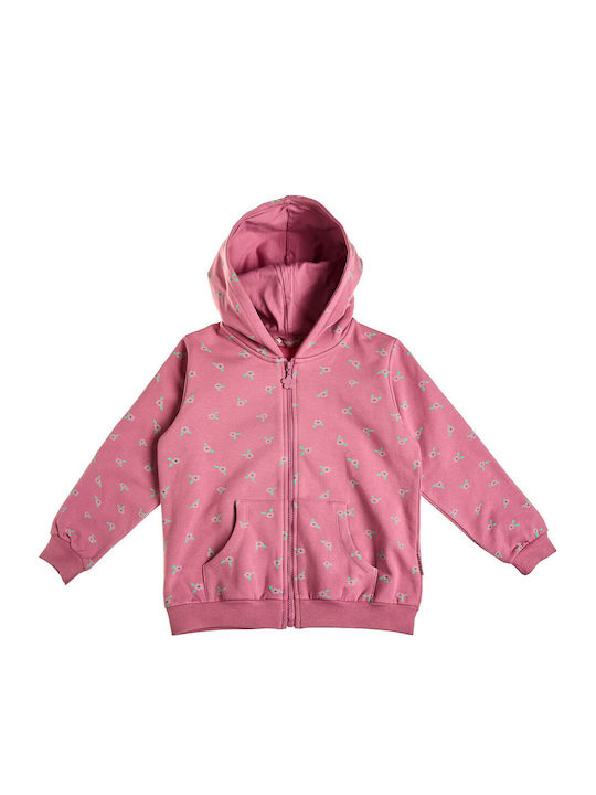 Kinder-Sweatshirt Strickjacke Mit Taschen Rosa