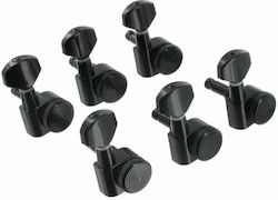 Harley Benton Electric Guitar Parts Locking Tuners Set 6l Black