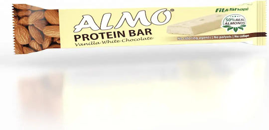 Fit & Shape Protein Bar with 50% Protein and Vanilla & White Chocolate Flavour 50g