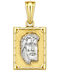 Kids Charm Pendant Double Sided Constantine Coin from White Gold 9K P-88287