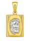 Kids Charm Pendant Double Sided Constantine Coin from White Gold 9K P-88288