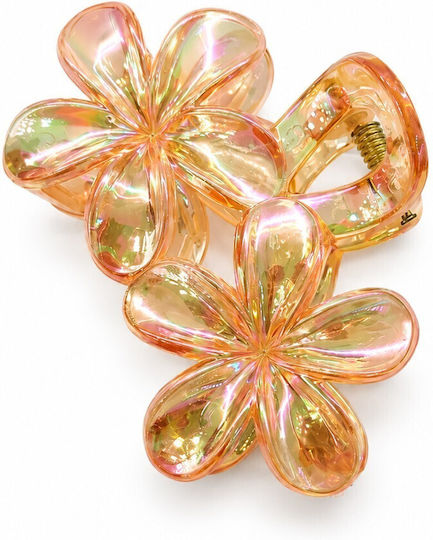 Hair Claw Clip Flower Design 530512 Orange Orange