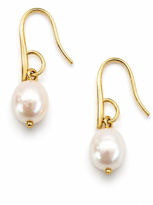 FantazyStores Earrings Made of Steel with Pearls