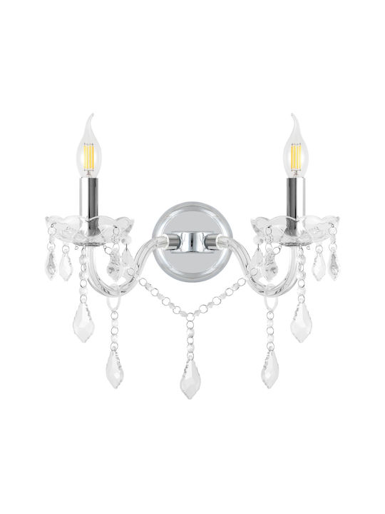 Artekko Wall Lamp Silver 36x22x28cm Artekko Wall Lamp Silver 36x22x28cm
