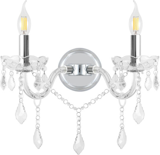 Artekko Wall Lamp with E14 Silver Base 36x22x28cm