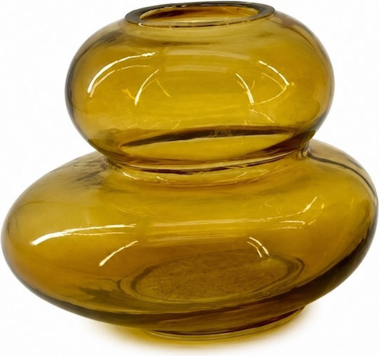 Glass Vase Yellow 10x10xY10cm