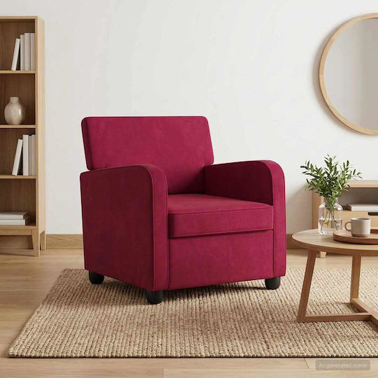 Relax Samt Sessel Rot 70x79x78cm