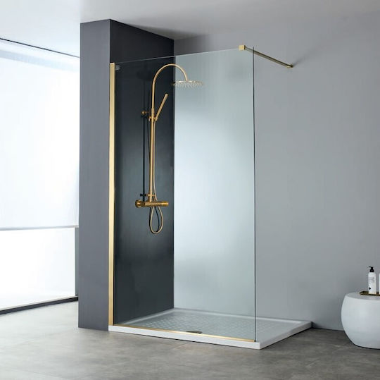 Devon Iwis Walk-in Duschwand mit Schiebetür 60x200cm Gold gebürstet