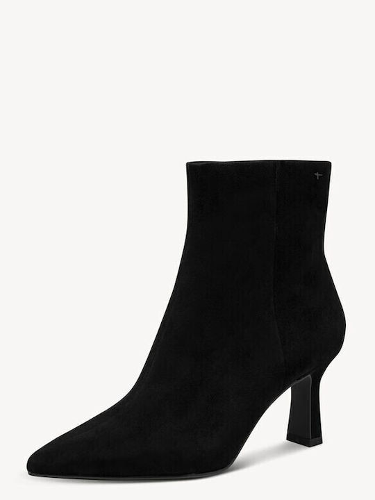 Wildleder Stiefeletten Damen mit Absatz Schwarz