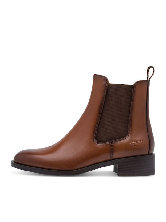 Leder Damen Stiefeletten Tabac Braun