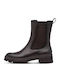 Leder Damen Stiefeletten Braun