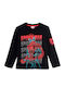 Kids Long-Sleeved Black Top Spider-man