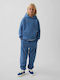 Fleece Kids Sweatshirt with Pockets Blue