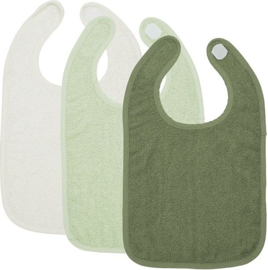 Meyco Σαλιάρα Υφασμάτινη Offwhite-soft Green-forest Green 3τμχ