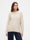 Women's Cotton Striped Sweater Chino Beige