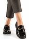 Patent Leather Women's Loafers in Black Colour