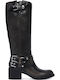 Schwarze Damenlederstiefel