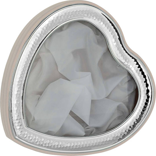 Hochzeitskronen-Hülle in Herzform Silber 24cm