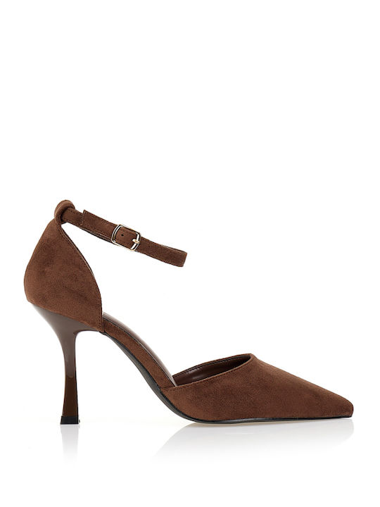 Tsoukalas Suede Heels with Stiletto Heel & Stra...