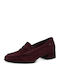 Leder Pumps mit Chunky Absatzdicke Burgundisch