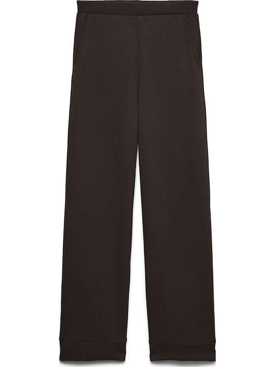Vero Moda Pantaloni Dama Tesatura Pantaloni Largi Chocolate Torte Maro