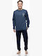 Galaxy Galaxy Herrenpyjamas Winter Baumwolle Blau