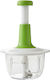 Cheffinger Multifunction Manual Chopper Stainless Steel Blades 2l Bowl White Green