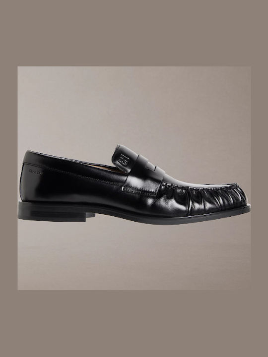 Loafers bărbătești din piele în culoare neagră