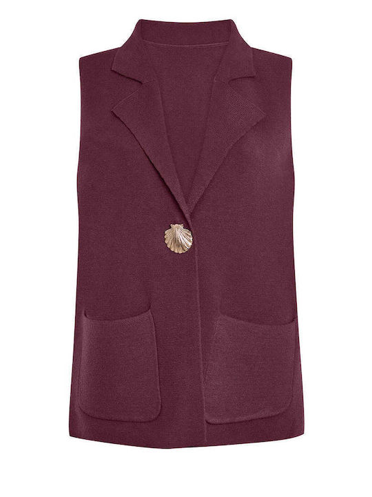 Celestino Vestă Tricotată Scoică Violet Închis