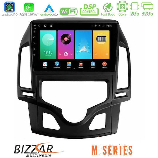 Bizzar Автомобилна Аудио Система За Hyundai i30 2007-2012 С A/C (Bluetooth/USB/Вграден Wi-Fi/GPS/Apple CarPlay/Android Auto) С Touch Screen 9"