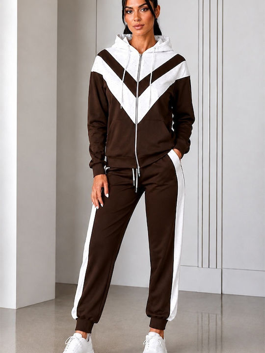 Set Damen Jogginghosen Schokoladenbraun