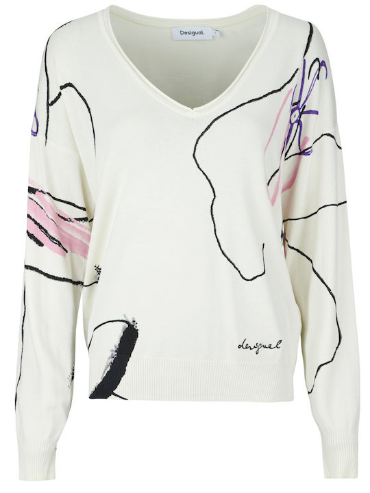 Desigual Damen Pullover Weiß