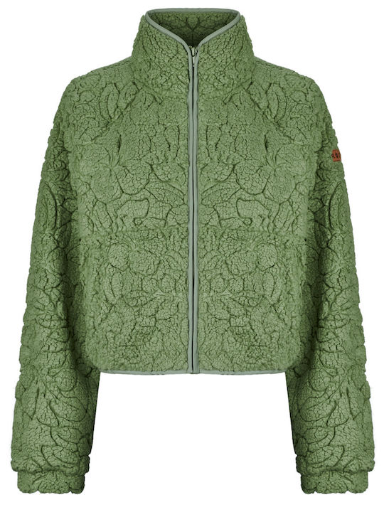 Roxy Fleece Γυναικεία Ζακέτα με Φερμουάρ Πράσινη