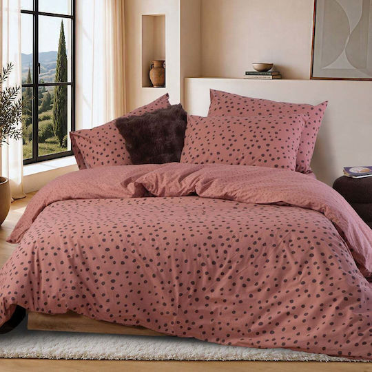 Nef-Nef Homeware Trust Set Bed Sheets Super King 240x270cm Dusty Rose (4 Pieces)