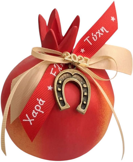 Kalliopi Silver Neujahrs Glücksbringer Granatapfel Rot Keramik 2027 10x12cm