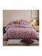 Nef-Nef Homeware Set Duvet Cover Cotton 170x240cm Single with Pillowcase Harmony Bordo
